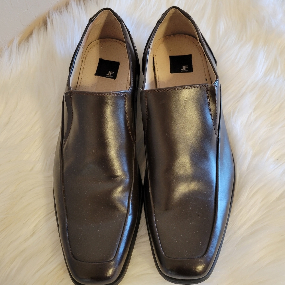 J. Ferrar Brown Leather Slip On Loafer Dress Shoes Size 9.5